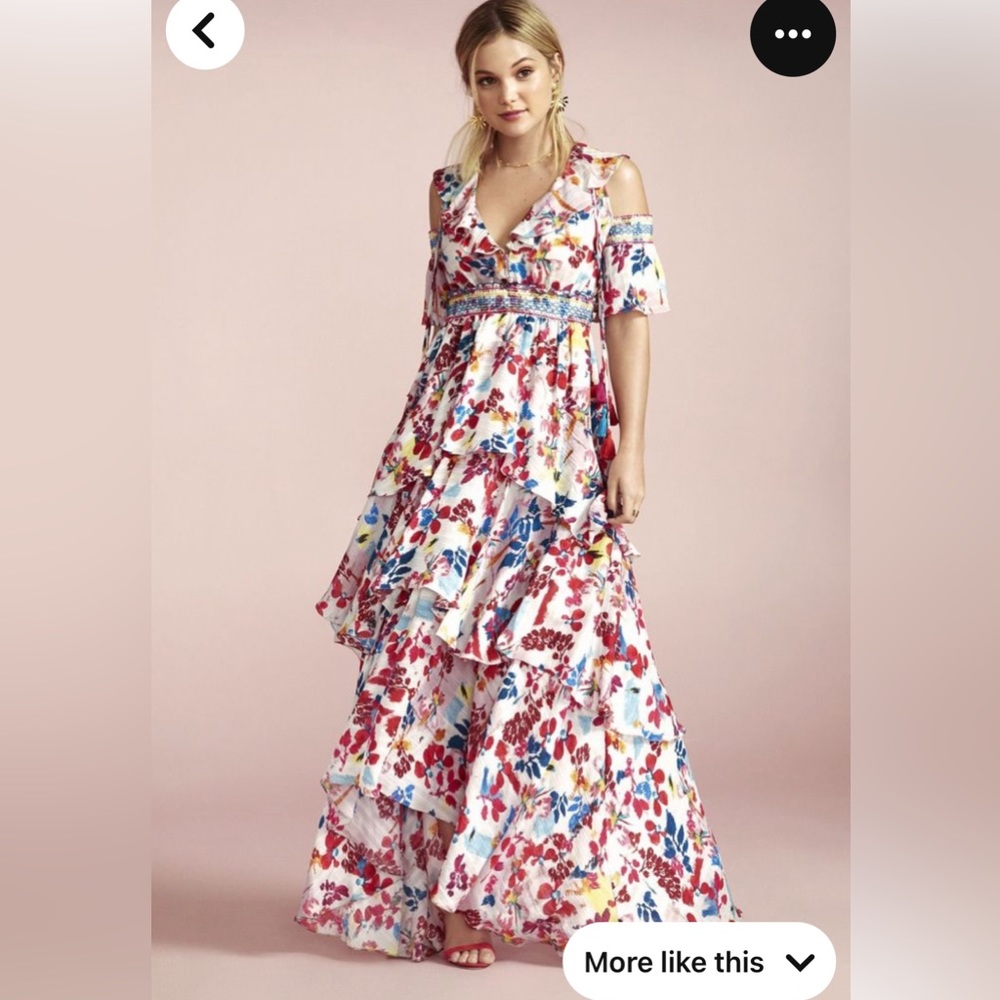 TANYA TAYLOR TIER RUFFLE DRESS